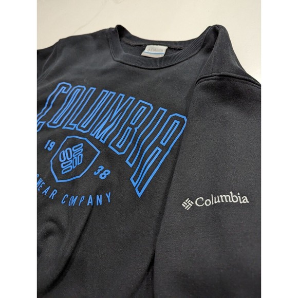 Columbia Crew Neck Sweatshirt Long Sleeve Black Pullover Sportswear Men’s Small - Picture 2 of 4